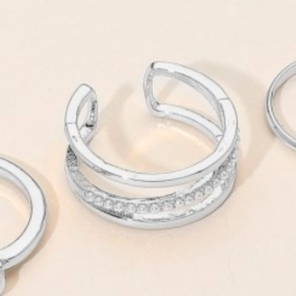 1 LEFT!! SILVER DIPPED STACKED PEARL RING